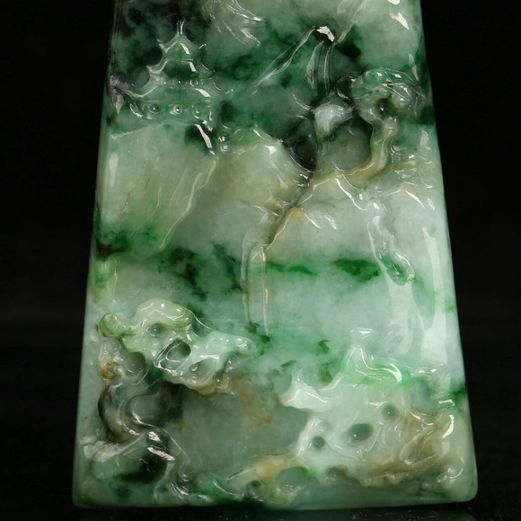 Cert'd 2 Color Natural Grade A Jade jadeite Pendant landscape 山水 - Picture 2 of 9